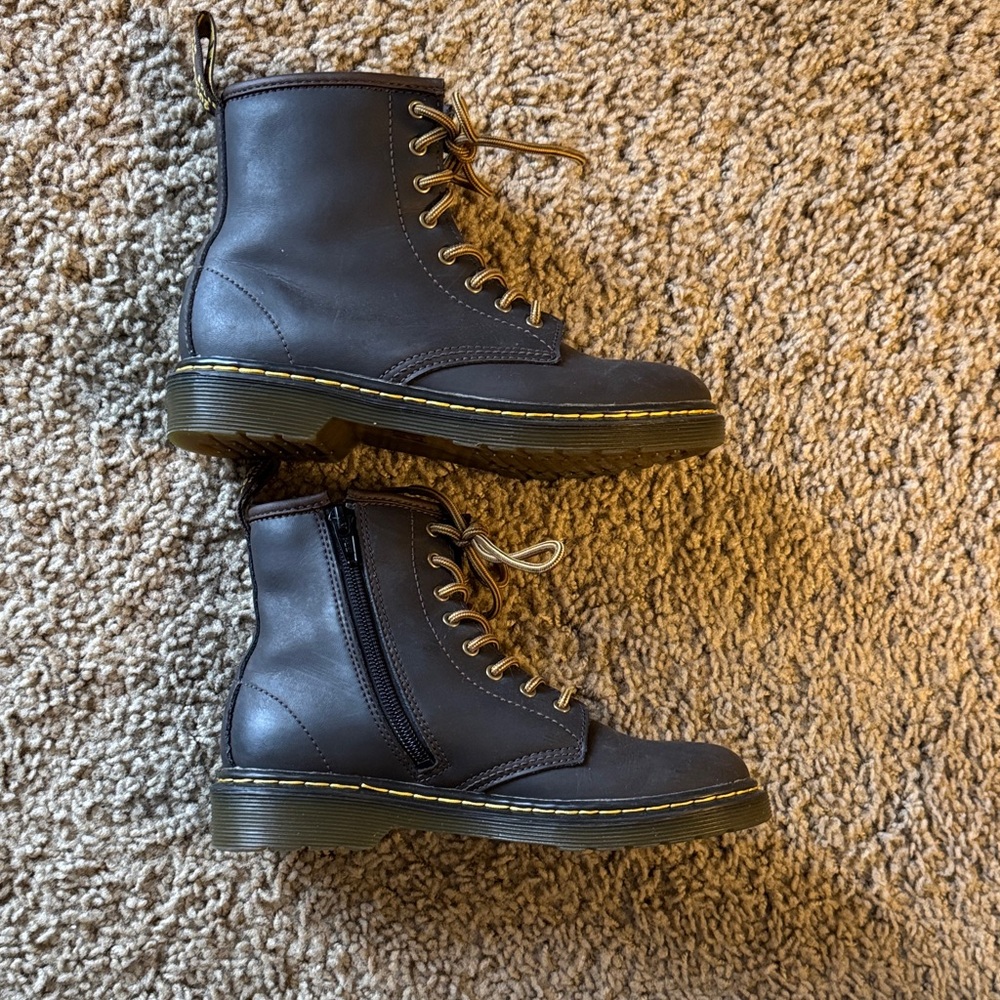 DOC MARTENS BROWN Leather Lace-Up Boots - Picture 4 of 5